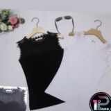 CANOTTA CON TULLE A CONTRASTO elasticizzata