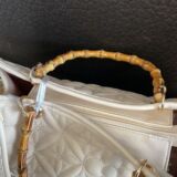 SHOPPER BAG CON MANICI BAMBÙ avorio