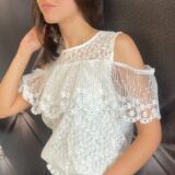 BLUSA IN PIZZO CUTOUT bianco