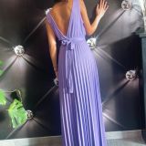 VESTITO LUNGO PLISSE’ glicine