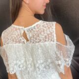 BLUSA IN PIZZO CUTOUT bianco