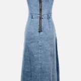 VESTITO LUNGO BUSTIER IN DENIM elasticizzato