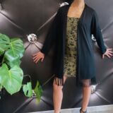 CARDIGAN OVER FRANGE nero