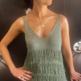 TOP LUREX FRANGE IN LUREX verde militare