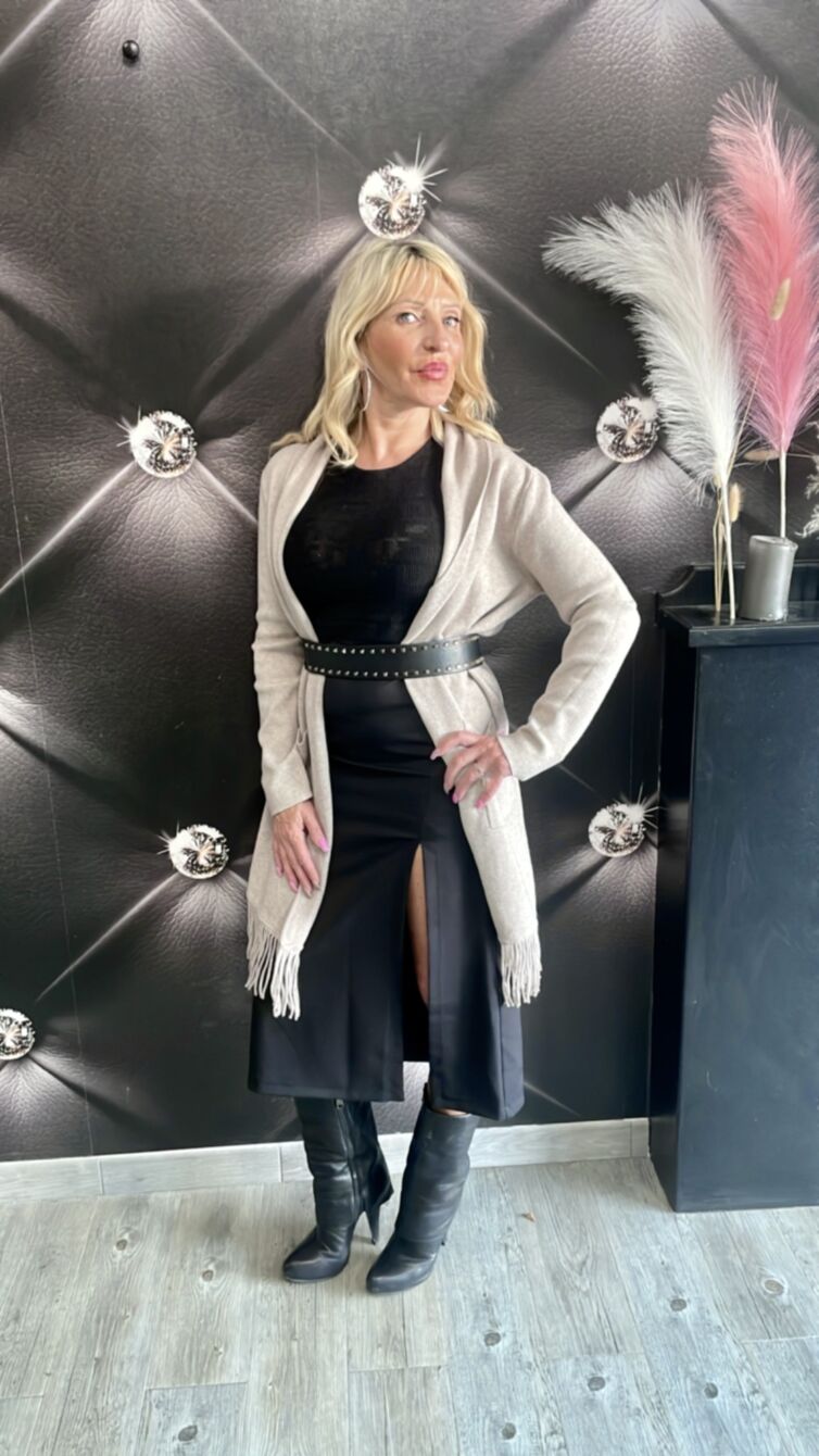 CAPPOTTO FRANGE colore beige