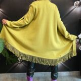 CAPPOTTO FRANGE IN LANA OVERSIZE lime