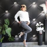 JEANS MOM FIT grigio