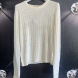 MAGLIA GIROCOLLO STRASS panna