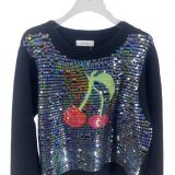 MAGLIA CHERRY CON PAILLETTES nero