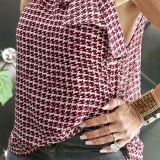 BLUSA HALTER CON FIOCCO PIED DE POULE bordeaux