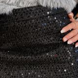 MINIGONNA CON PAILLETTES nero