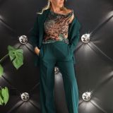 PANTALONE FULL LENGTH FLUIDO verde bottiglia