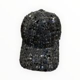 CAPPELLO BASEBALL CON VISIERA E PAILLETTES  nero