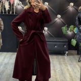 CAPPOTTO MIDI CON CINTURA bordeaux