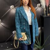 CAPPOTTO A QUADRI  colore azzurro