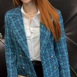 CAPPOTTO A QUADRI  colore azzurro