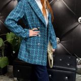 CAPPOTTO A QUADRI  colore azzurro