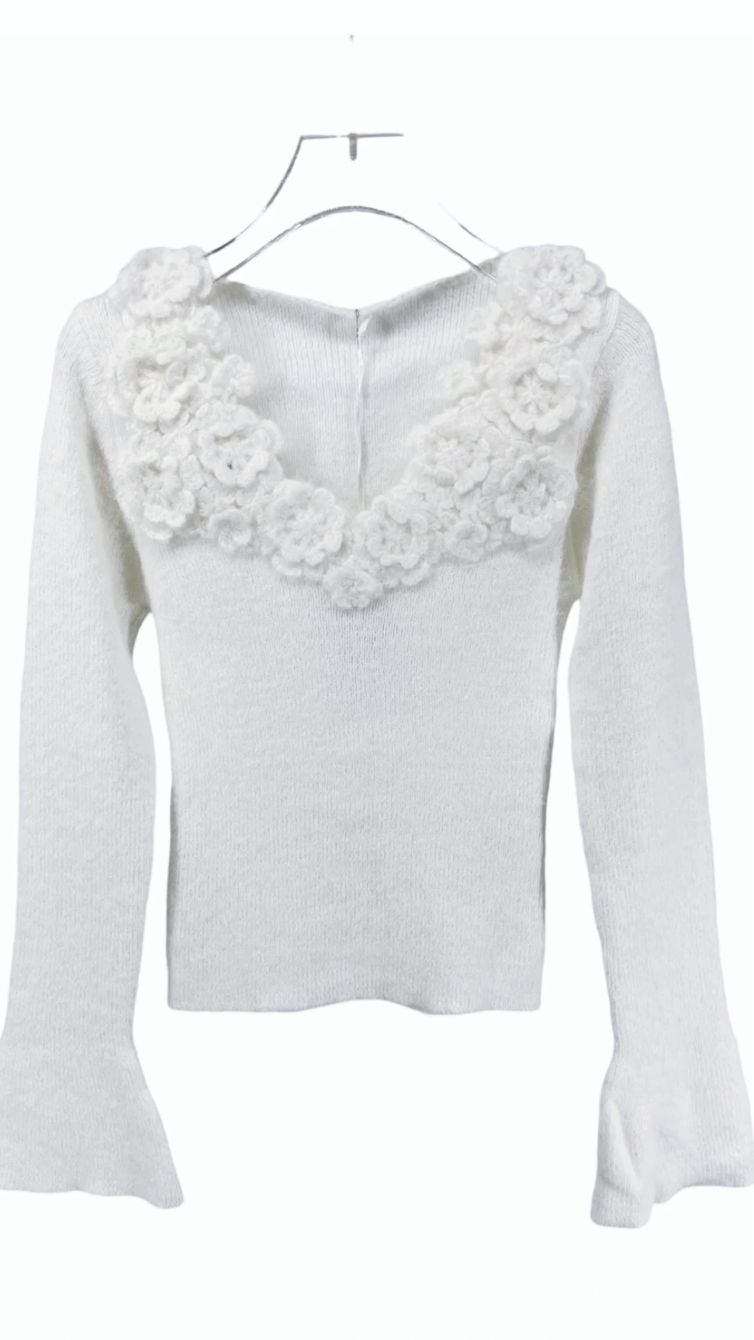 MAGLIA SCOLLO V bianco neve