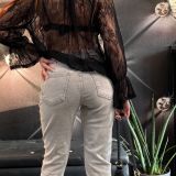 JEANS MOM FIT CON BOTTONI GIOIELLO grigio