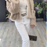 JEANS MOM FIT CON BOTTONI GIOIELLO bianco