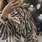 CAMICIA SEMITRASPARENTE IN VOILE  stampa fantasia