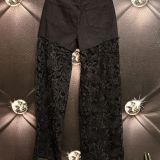 JEANS PALAZZO CON PIZZO nero