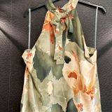TOP  FANTASIA CON FIOCCO SUL COLLO    verde militare