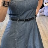 VESTITO BUSTIER MIDI EFFETTO JEANS