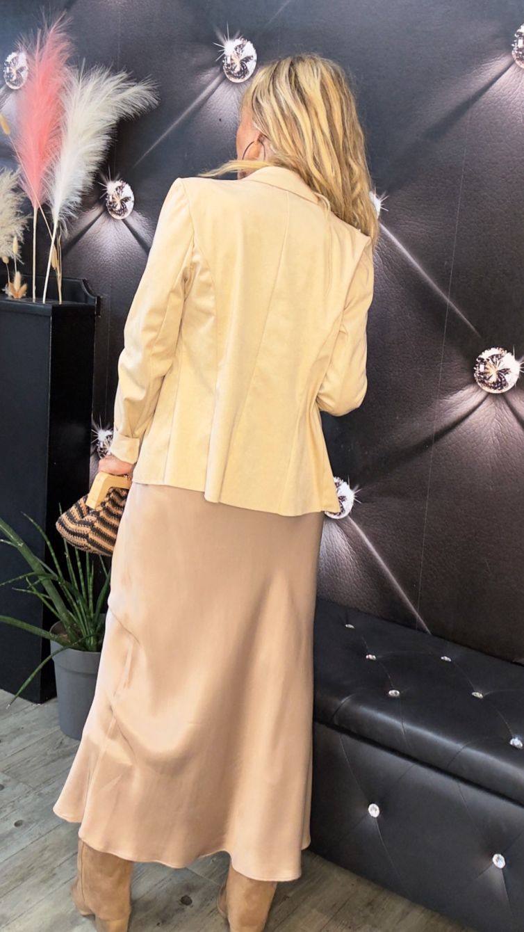 GIACCA IN CAMOSCIO ECOLOGICO colore beige