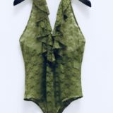BODY IN PIZZO LUMINA verde olio