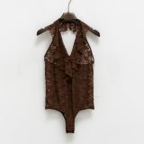 BODY IN PIZZO LUMINA colore cioccolato