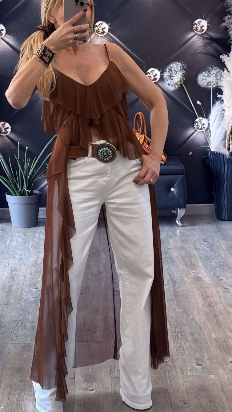 JEANS PALAZZO bianco