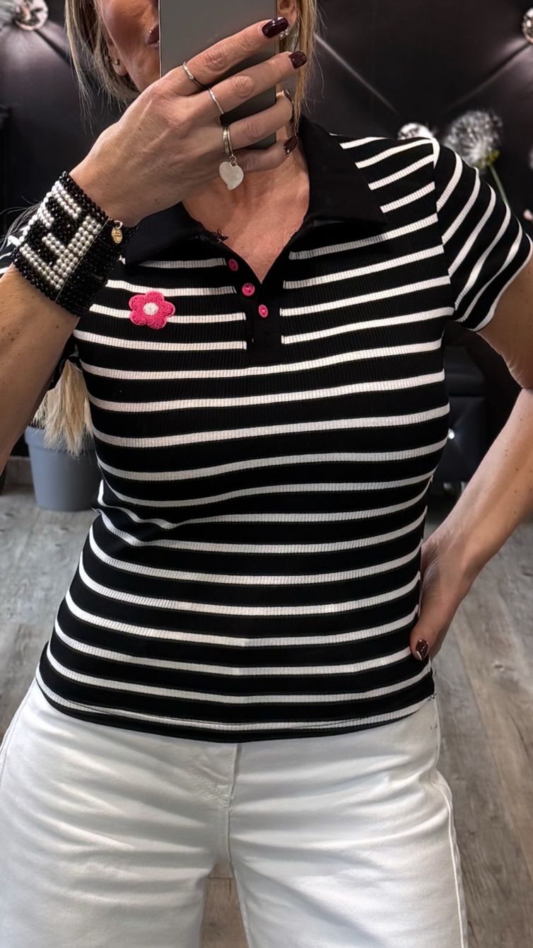 POLO STAMPA RIGHE elastica