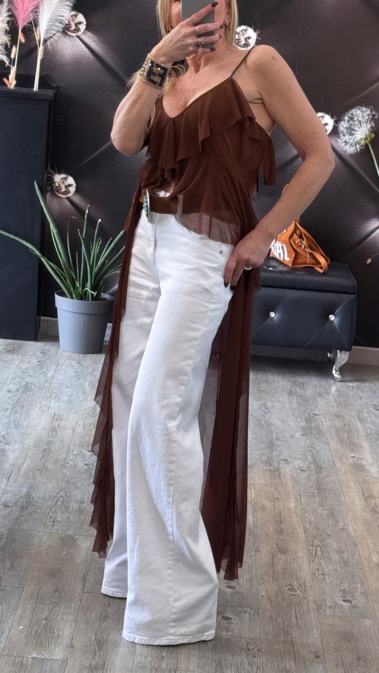 JEANS PALAZZO bianco