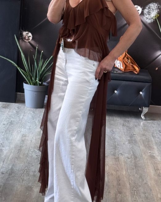 JEANS PALAZZO bianco