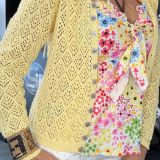 CARDIGAN TRAFORATO SLIM FIT colore giallo