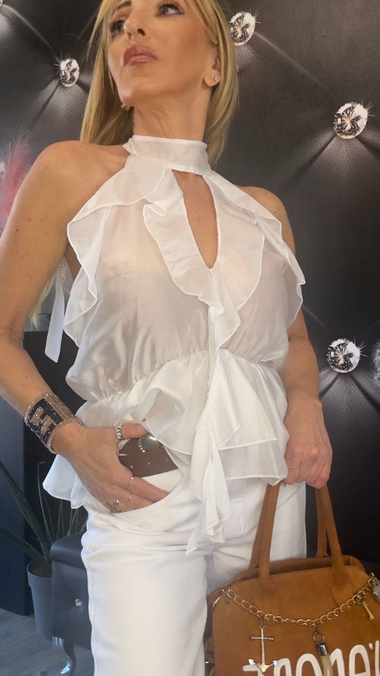 TOP BOHO CHIC bianco