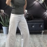 JEANS ORLO SFRANGIATO bianco