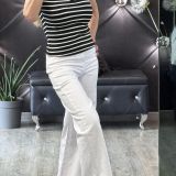 JEANS ORLO SFRANGIATO bianco