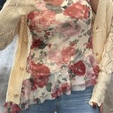 CARDIGAN IN FILO TRAFORATO crema