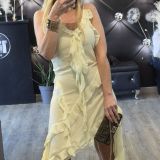 VESTITO BOHO CHIC giallo tenue
