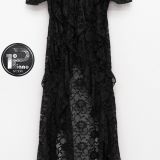 TOP LUNGO IN PIZZO LUMINA nero