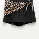 SHORTS IN LINO CON FOULARD BY LUMINA colore nero