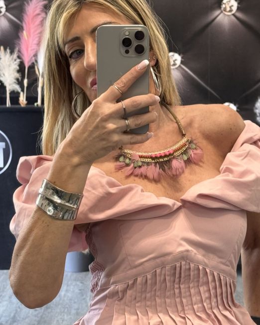 TOP BUSTIER  SCOLLO BARDOT  rosa
