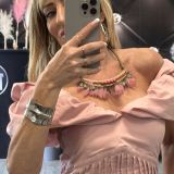 TOP BUSTIER  SCOLLO BARDOT  rosa