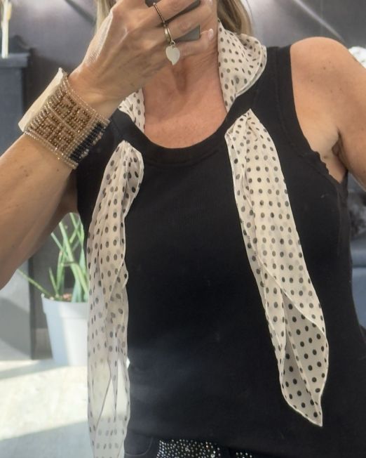 CANOTTA CON FOULARD colore nero