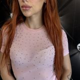 T-SHIRT STRASS LUMINA IN TULLE rosa