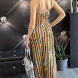 VESTITO IN CROCHET STAMPA MISSONI 
multicolore