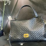 MAXI BAG INTRECCIO VERA PELLE nero