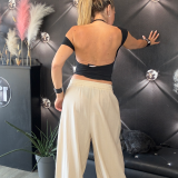PANTALONE A GAMBA LARGA LUMINA colore burro